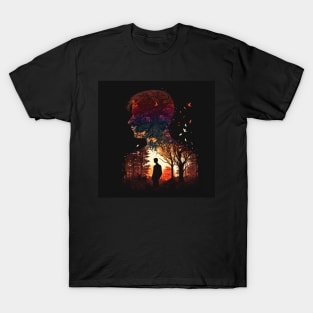 Silhouette of a Man in Nature T-Shirt